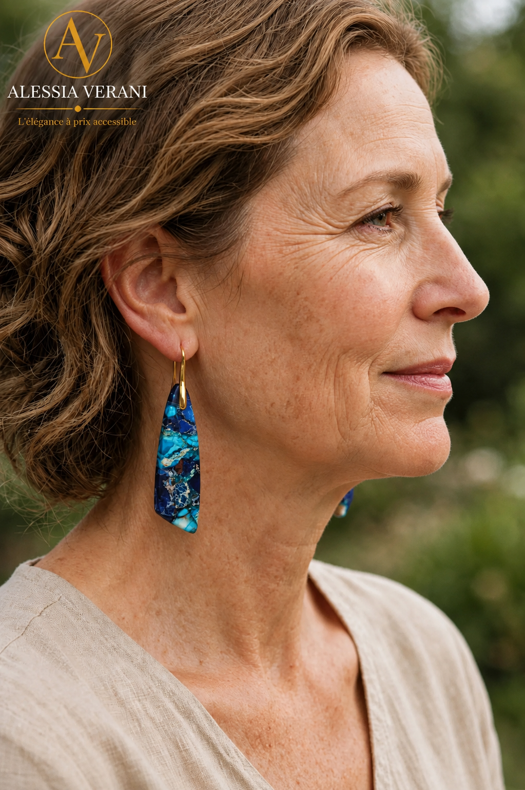 Natural Stone Azure Imperial Earrings