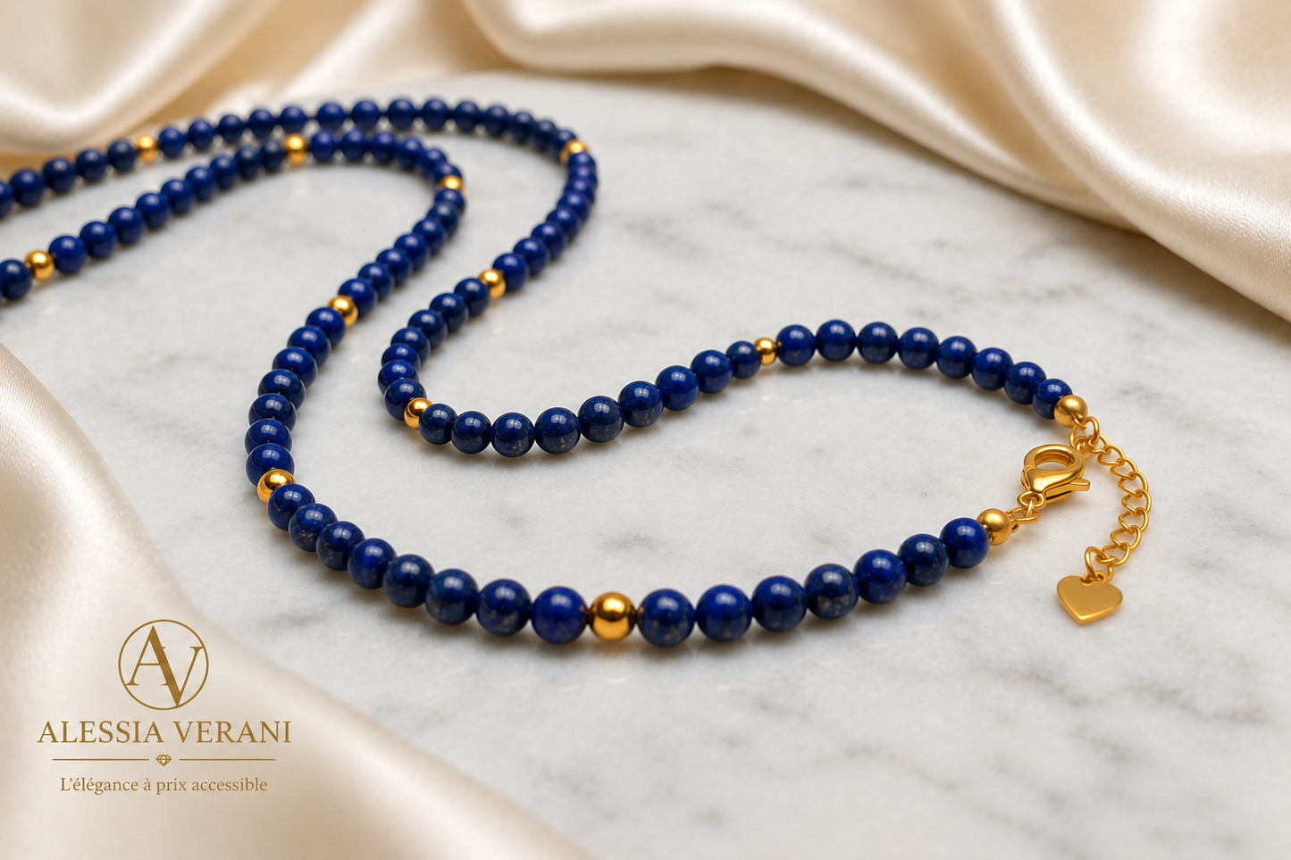 Collier en lapis-lazuli naturel