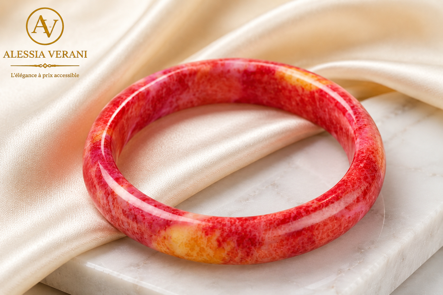 Natural Strawberry Quartz Bangle