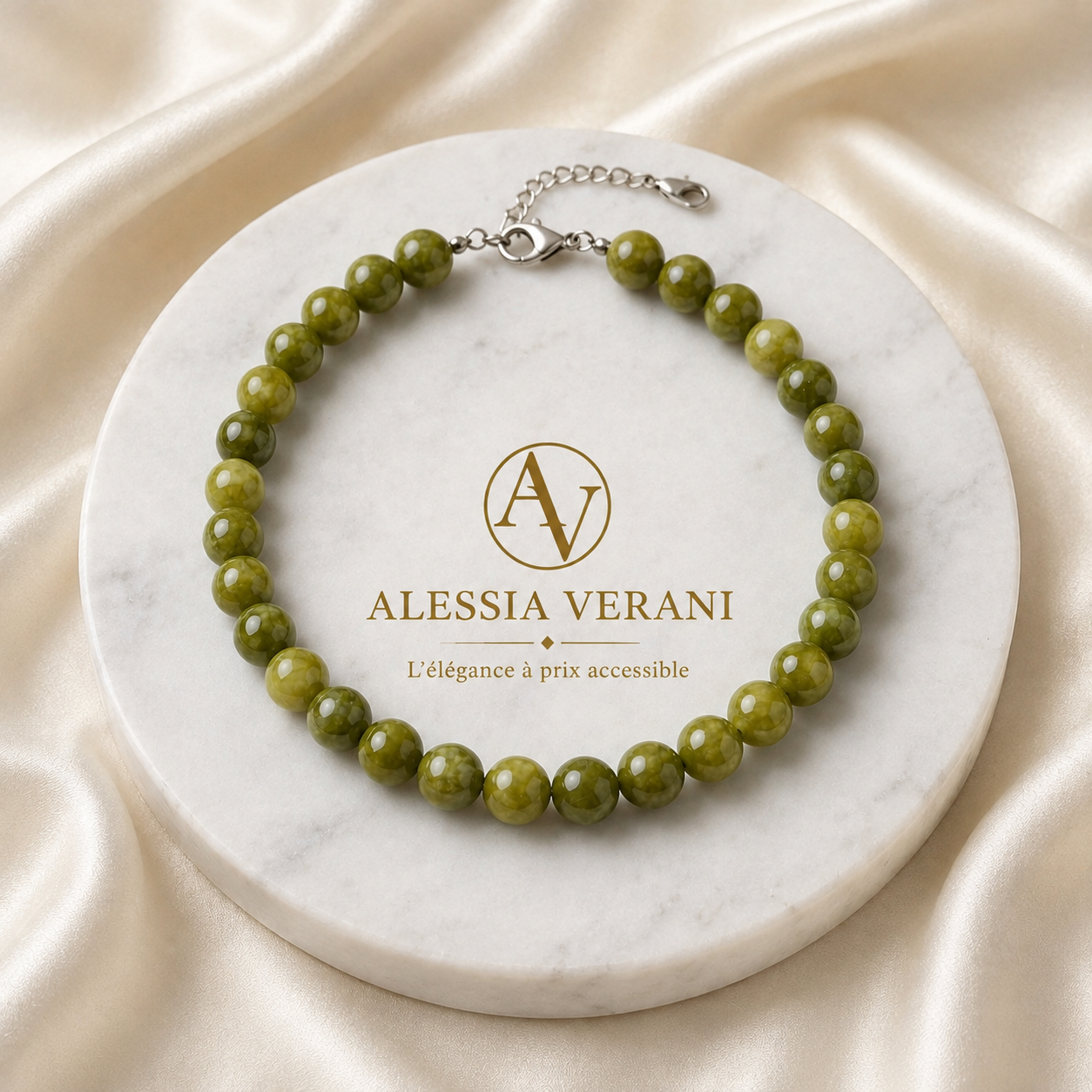 Natural Peridot Beaded Necklace