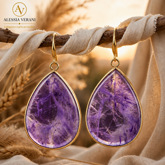 Amethyst Teardrop Earrings