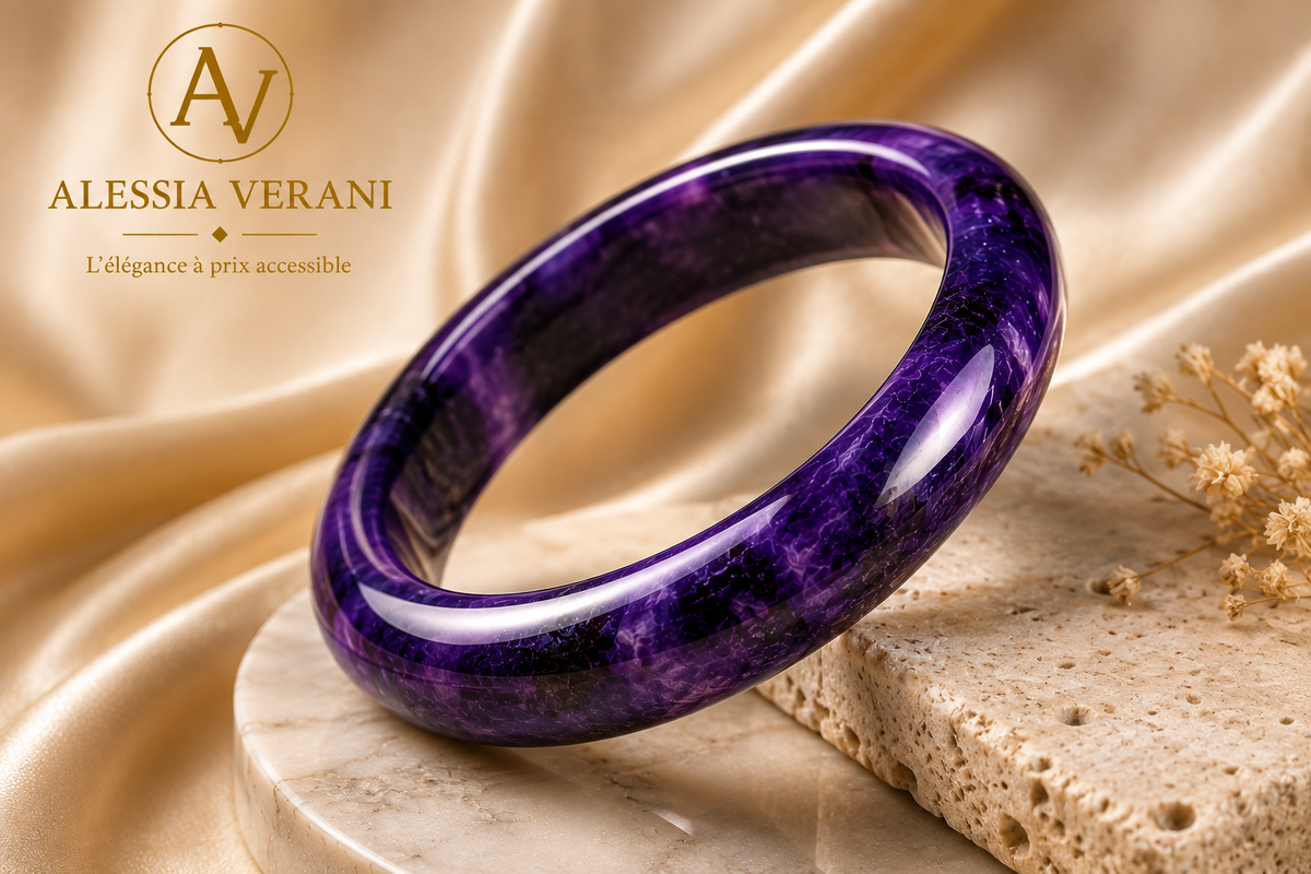 Amethyst Essence Natural Stone Bangle