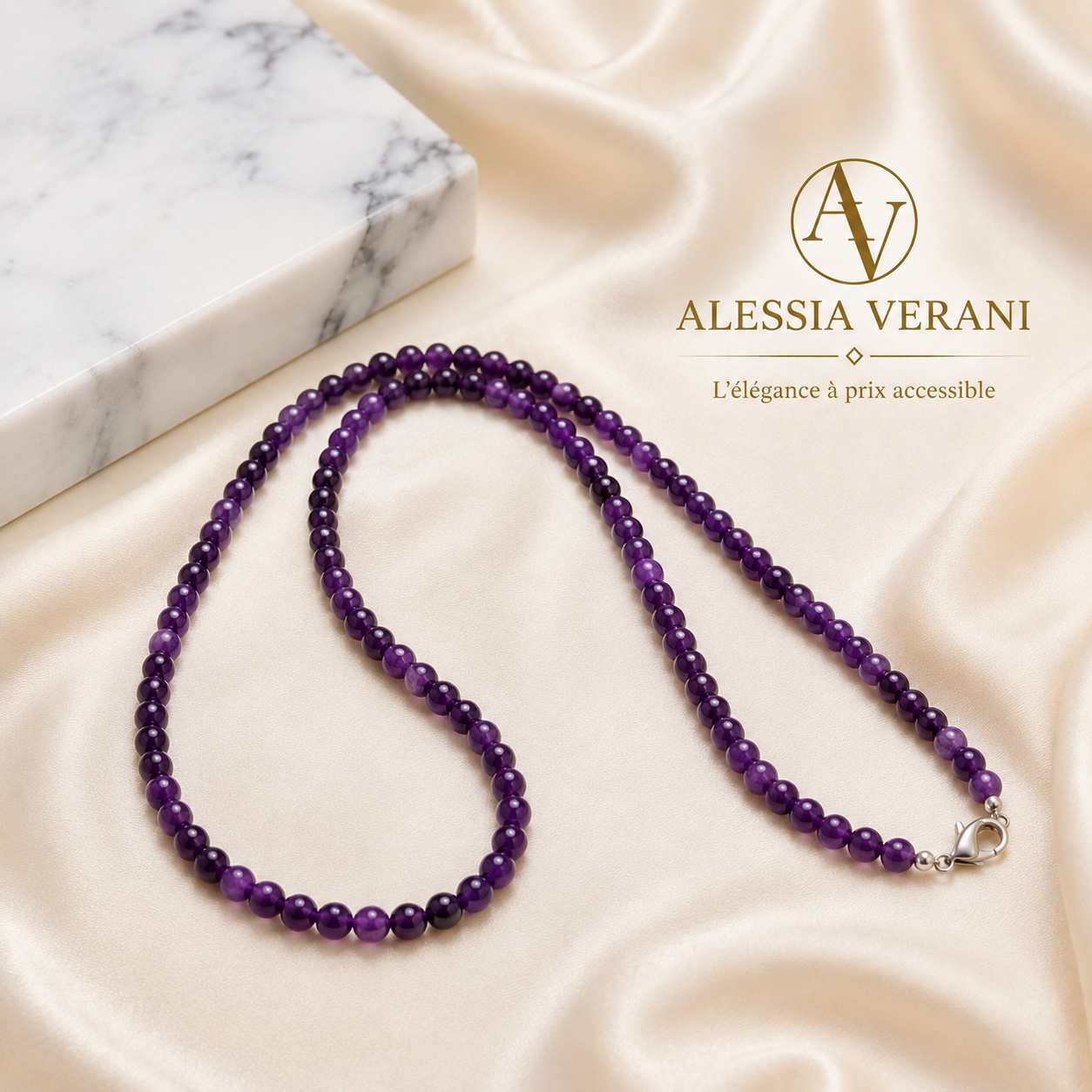 Natural Amethyst Long Necklace